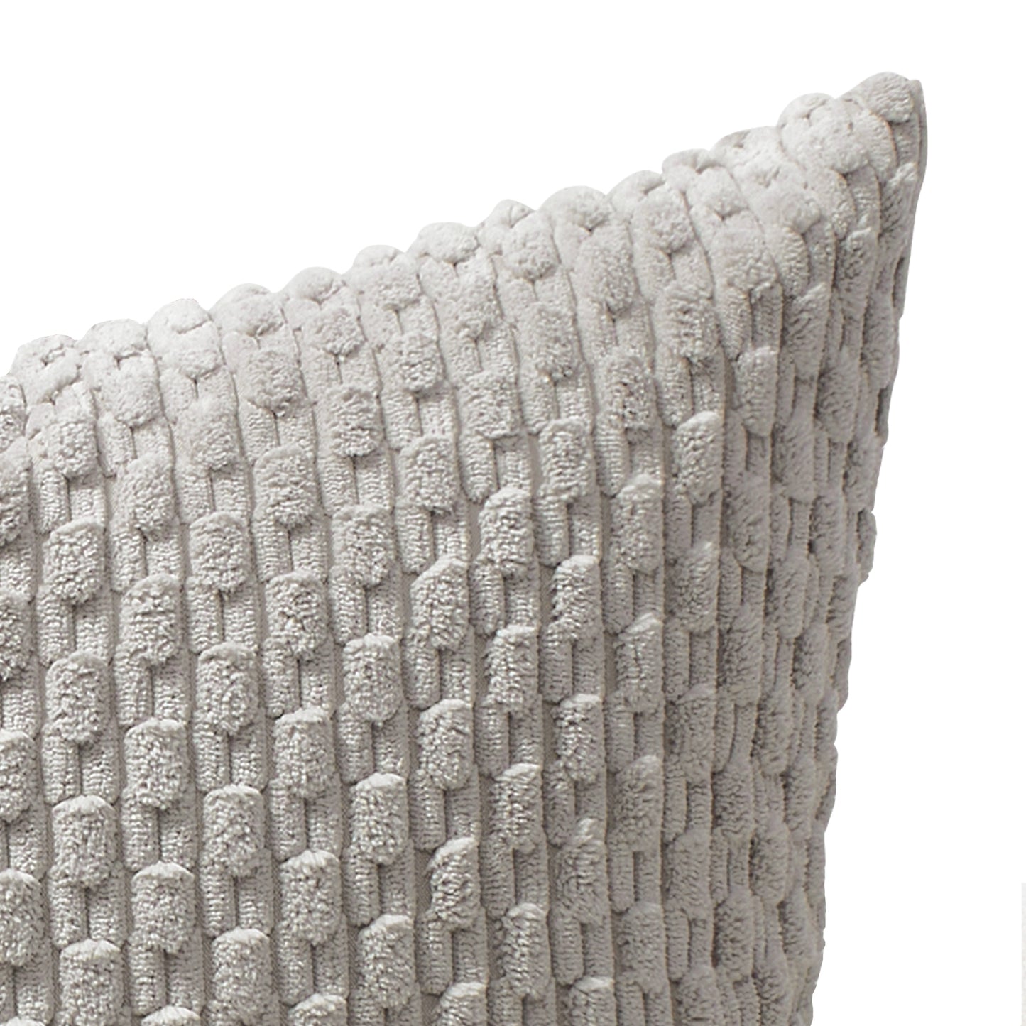 Soft Corduroy Chain-Link Textured Pillowcases in Grey