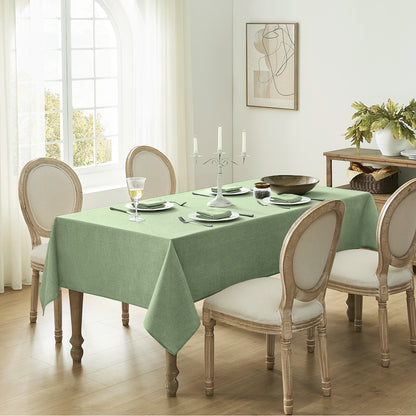 Waterproof Stain-Resistant Polyester Tablecloth in Solid Sage Green