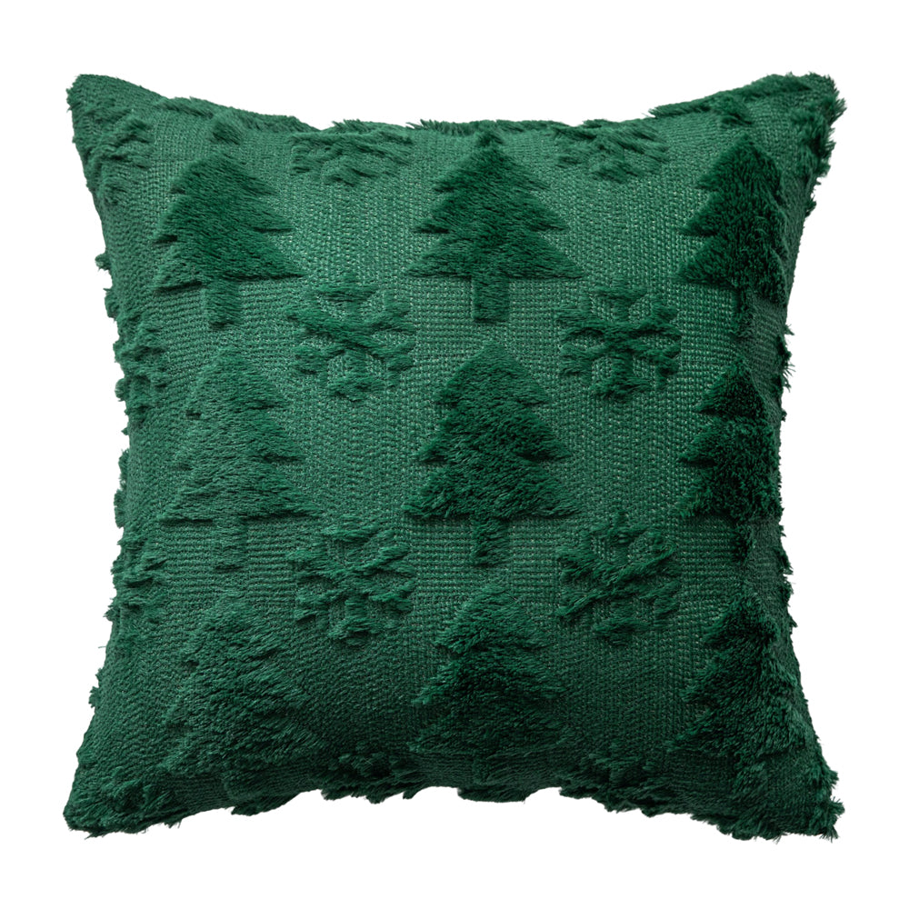 Green Christmas Tree Snowflake Embroidered Throw Pillowcases