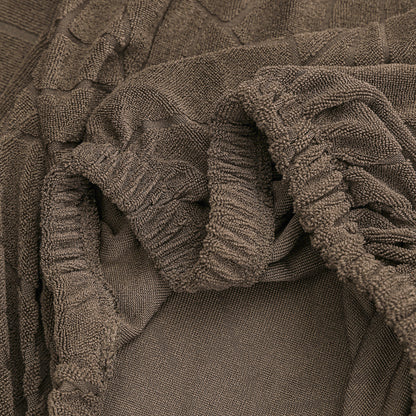 Polyester 100% Waterproof Leaf Pattern Chair Covers in Taupe