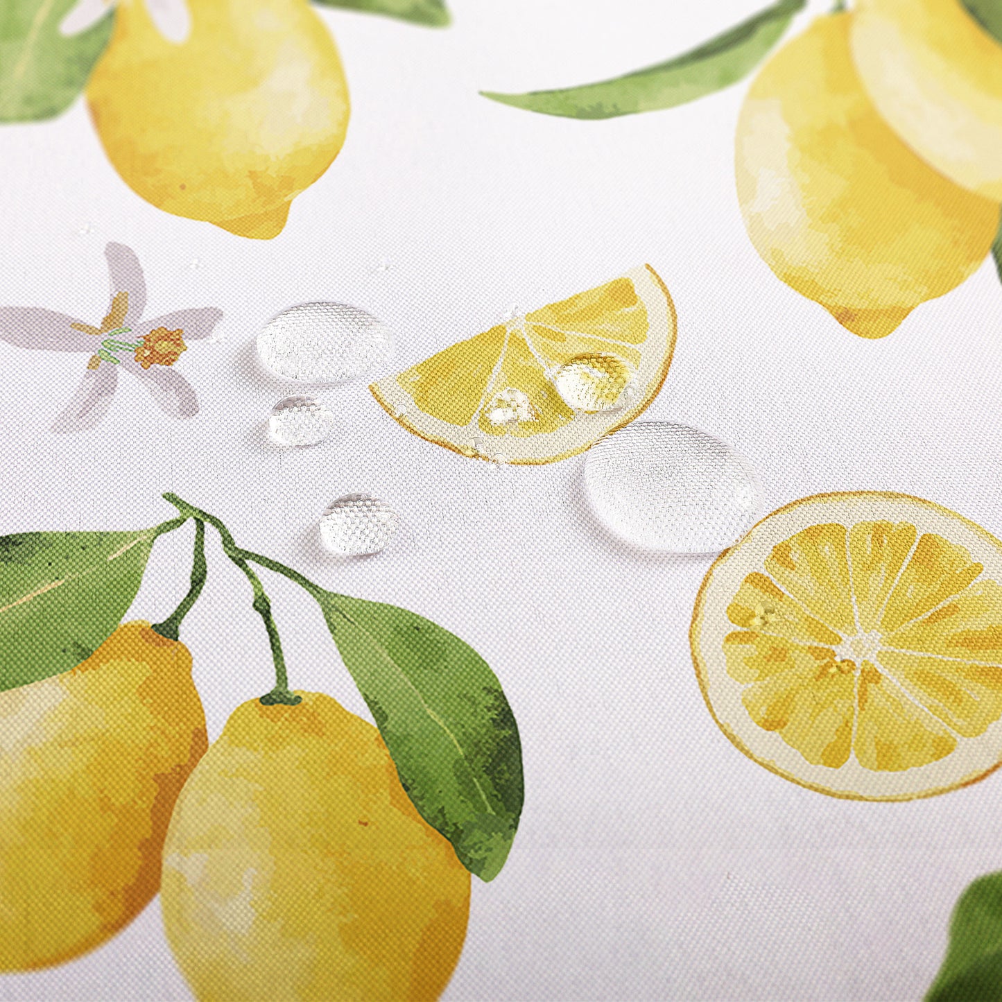 Polyester Lemon-patterned tablecloth（with white background ）