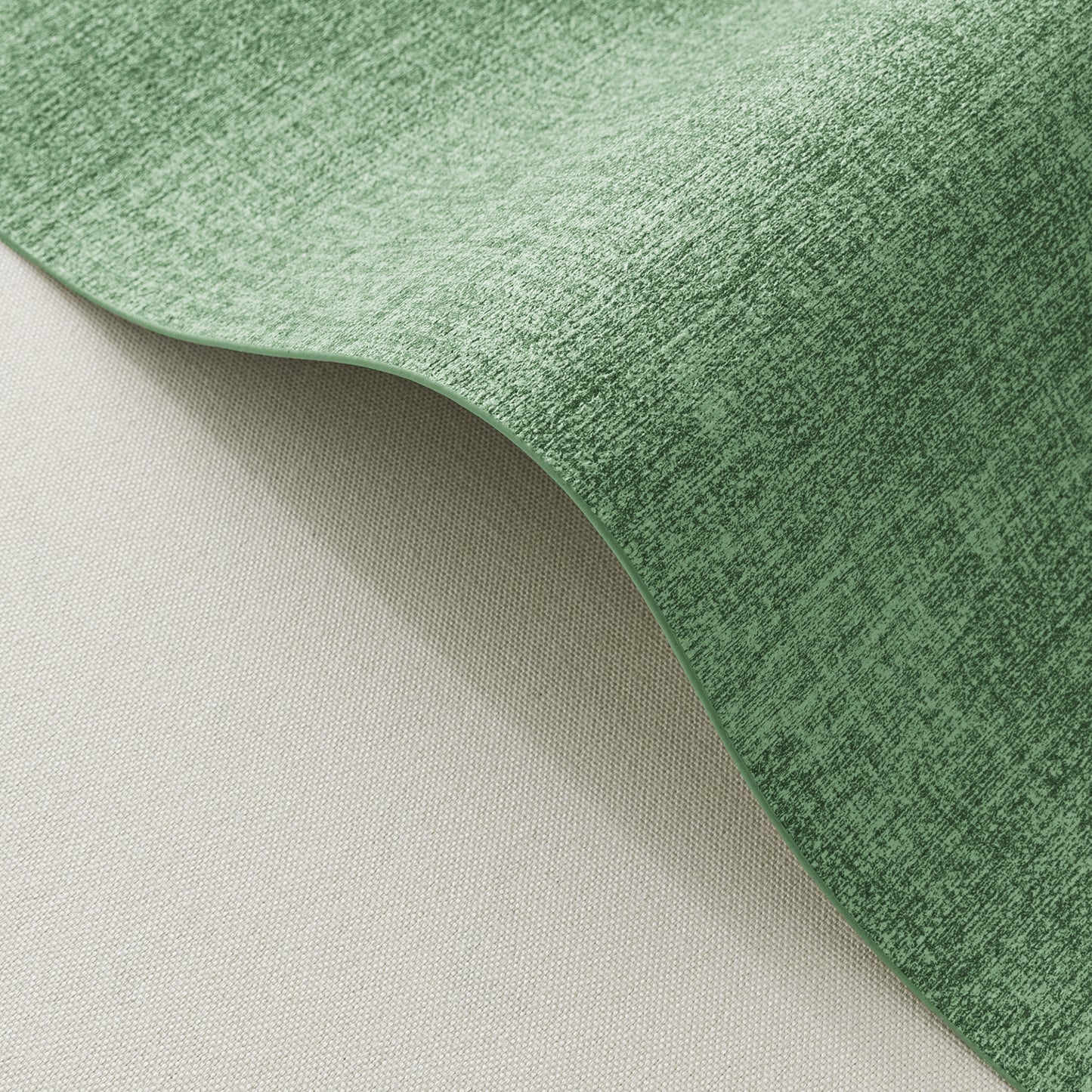 Polyurethane Linen-textured 100% Waterproof Oil-Proof Wipeable Heat Resistant Placemats Set in Dark Green