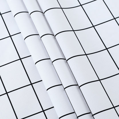 PVC Waterproof and Oil Resistant LargePlaid Tablecloth in White and Black