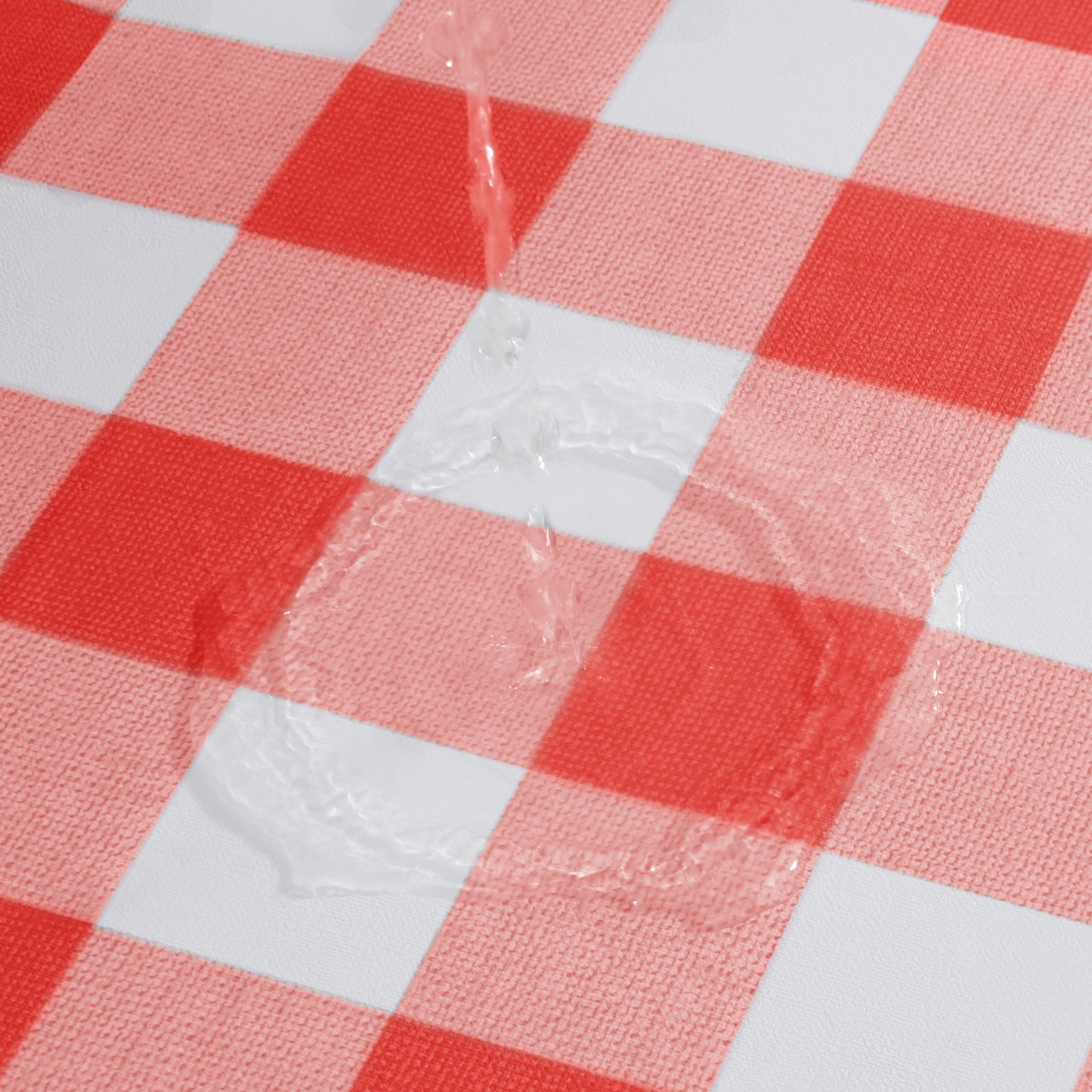 PVC Waterproof and Oil Resistant Plaid Tablecloth in Red