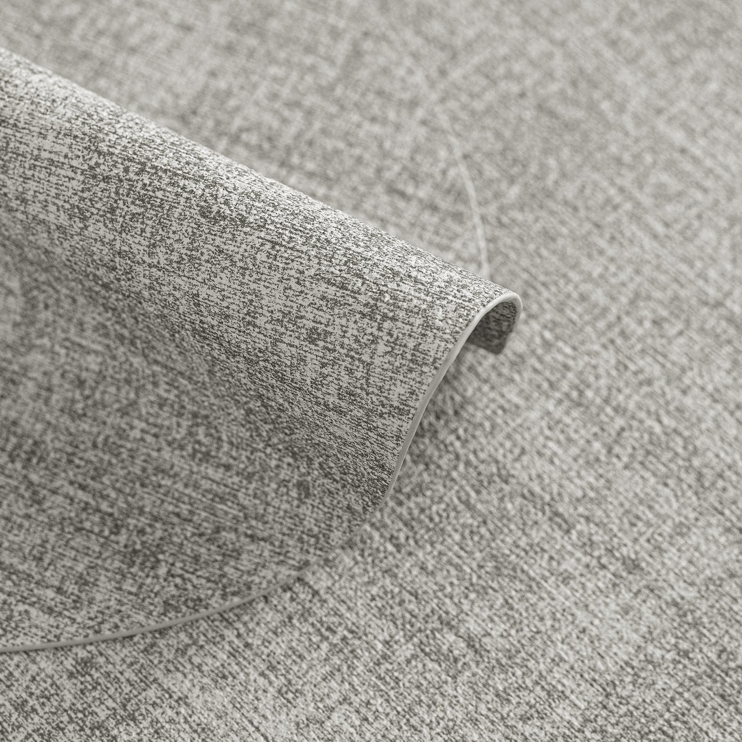 Polyurethane Linen-textured 100% Waterproof Oil-Proof Wipeable Heat Resistant Round Placemats Set in Light Grey
