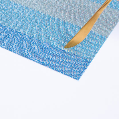 Plastic Woven Heat Resistant Placemats in Gradient Blue
