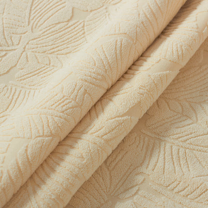 Polyester 100% Waterproof Leaves Pattern Chair Covers in Beige