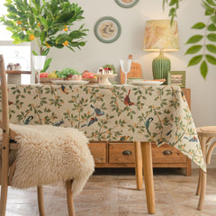 Polyester-Cotton Blend Floral and Botanical Tablecloth