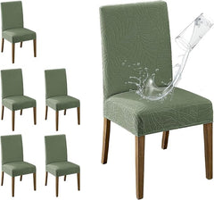Polyester 100% Waterproof Leaf Pattern Chair Covers in Green