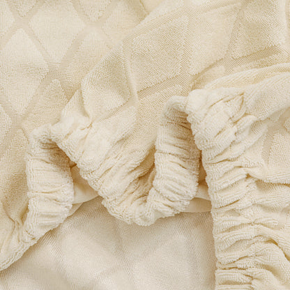 Polyester 100% Waterproof Diamond Pattern Chair Covers in Beige