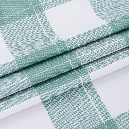 PVC Waterproof and Oil Resistant LargePlaid Tablecloth in Sage Green and White