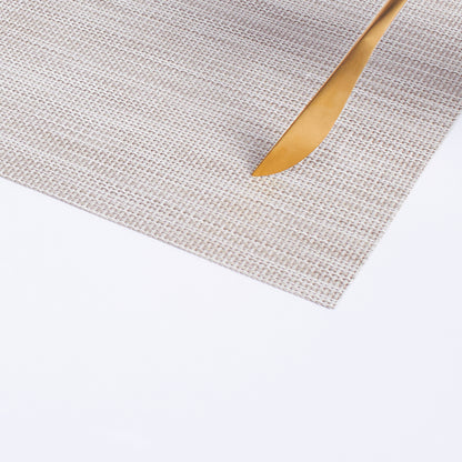 Plastic Woven Heat Resistant Placemats in Beige