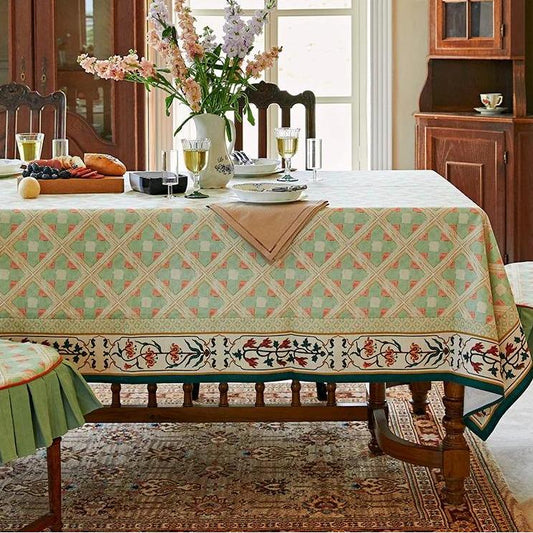 Chenille Victorian Linen Tablecloth