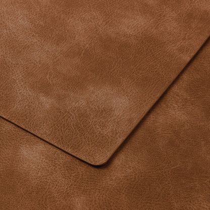 Polyurethane 100% Waterproof Oil-Proof Wipeable Heat Resistant Placemats Set in Reddish Brown