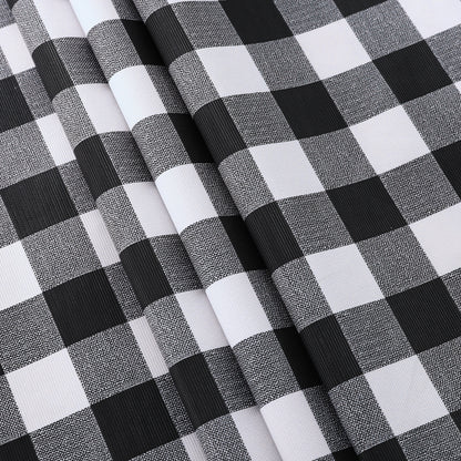PVC Waterproof and Oil Resistant Plaid Tablecloth in Black and White