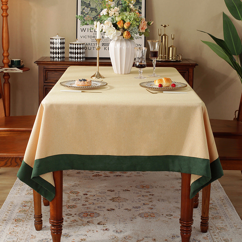 Polyester Contrasting-Colour Edged Tablecloth
