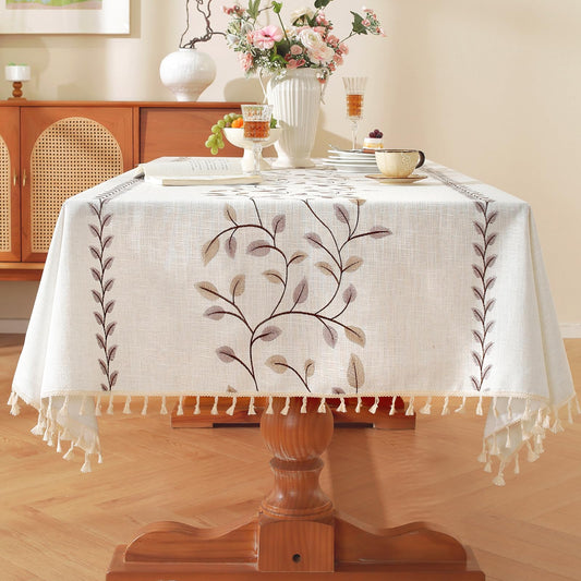 Polyester Embroidered Coffee Vine tablecloth