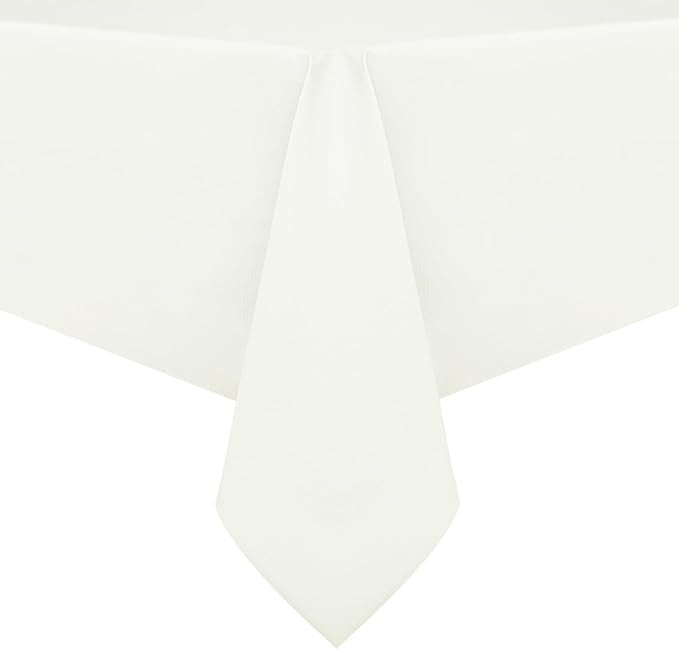 PVC Waterproof Burlap Textured Tablecloth in Ivory