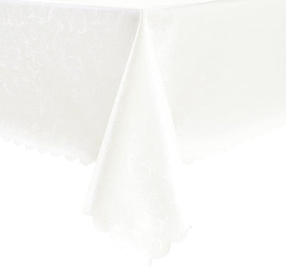 Polyurethane Crochet 100% Waterproof and Oil Resistant Chequered Tablecloth in White