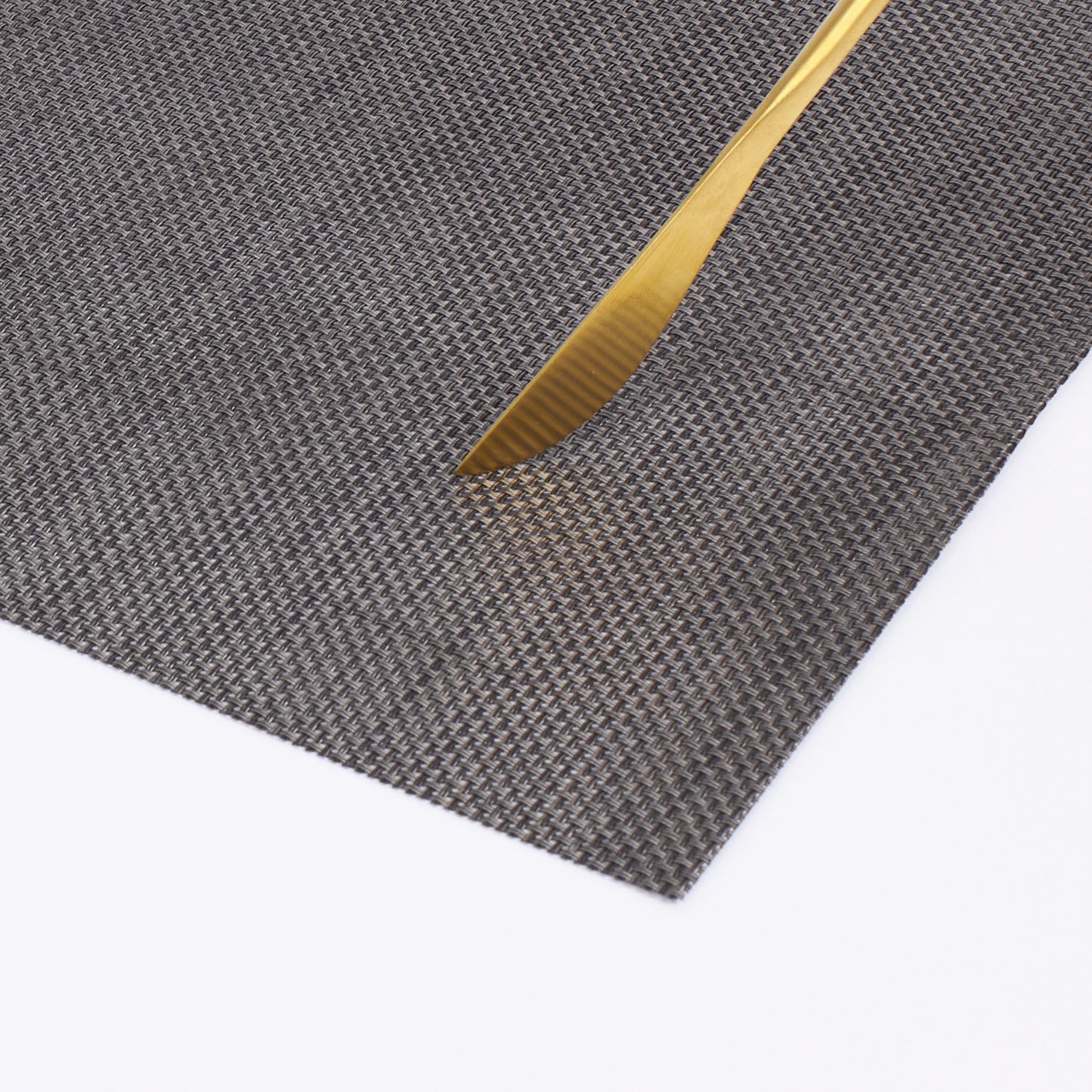 Plastic Woven Heat Resistant Placemats in Dark Grey