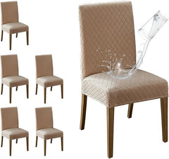 Polyester 100% Waterproof Diamond Pattern Chair Covers in Khaki