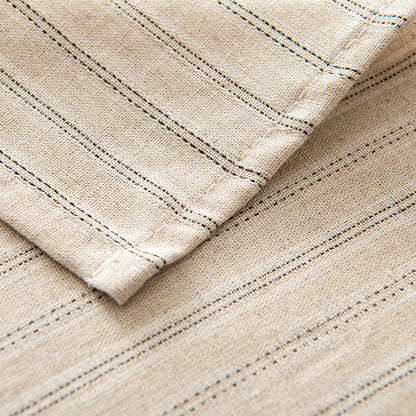 Fresh Striped Linen-Cotton Tablecloth-Dual-Stripe