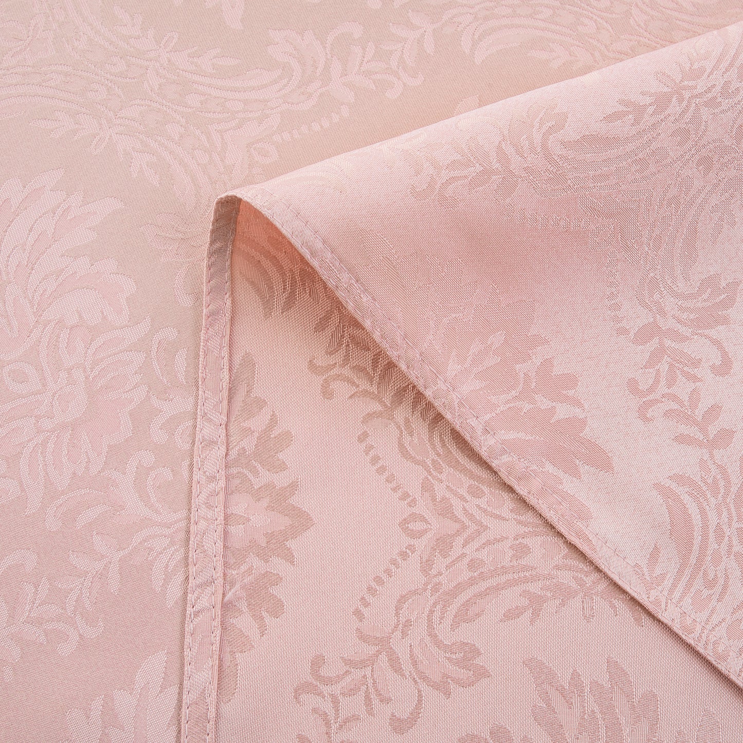 Polyester Jacquard Wellington Waterproof Damask Pattern Tablecloth in Light Pink