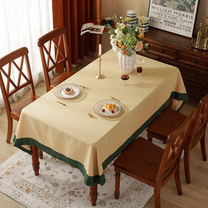 Polyester Contrasting-Colour Edged Tablecloth