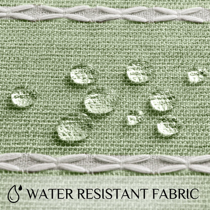 Wrinkle-Resistant and Waterproof Cotton Blend Tassel Tablecloth in Sage Lines