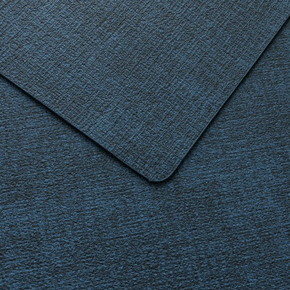 Polyurethane Linen-textured 100% Waterproof Oil-Proof Wipeable Heat Resistant Placemats Set in Navy Blue