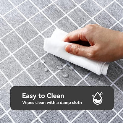 PVC Waterproof and Oil Resistant LargePlaid Tablecloth in Gray