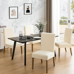 Polyester 100% Waterproof Diamond Pattern Chair Covers in Beige