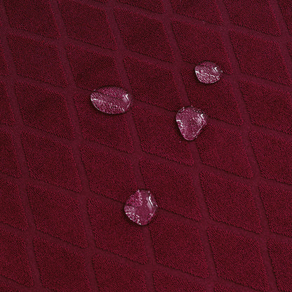 Polyester 100% Waterproof Diamond Pattern Chair Covers in Burgundy