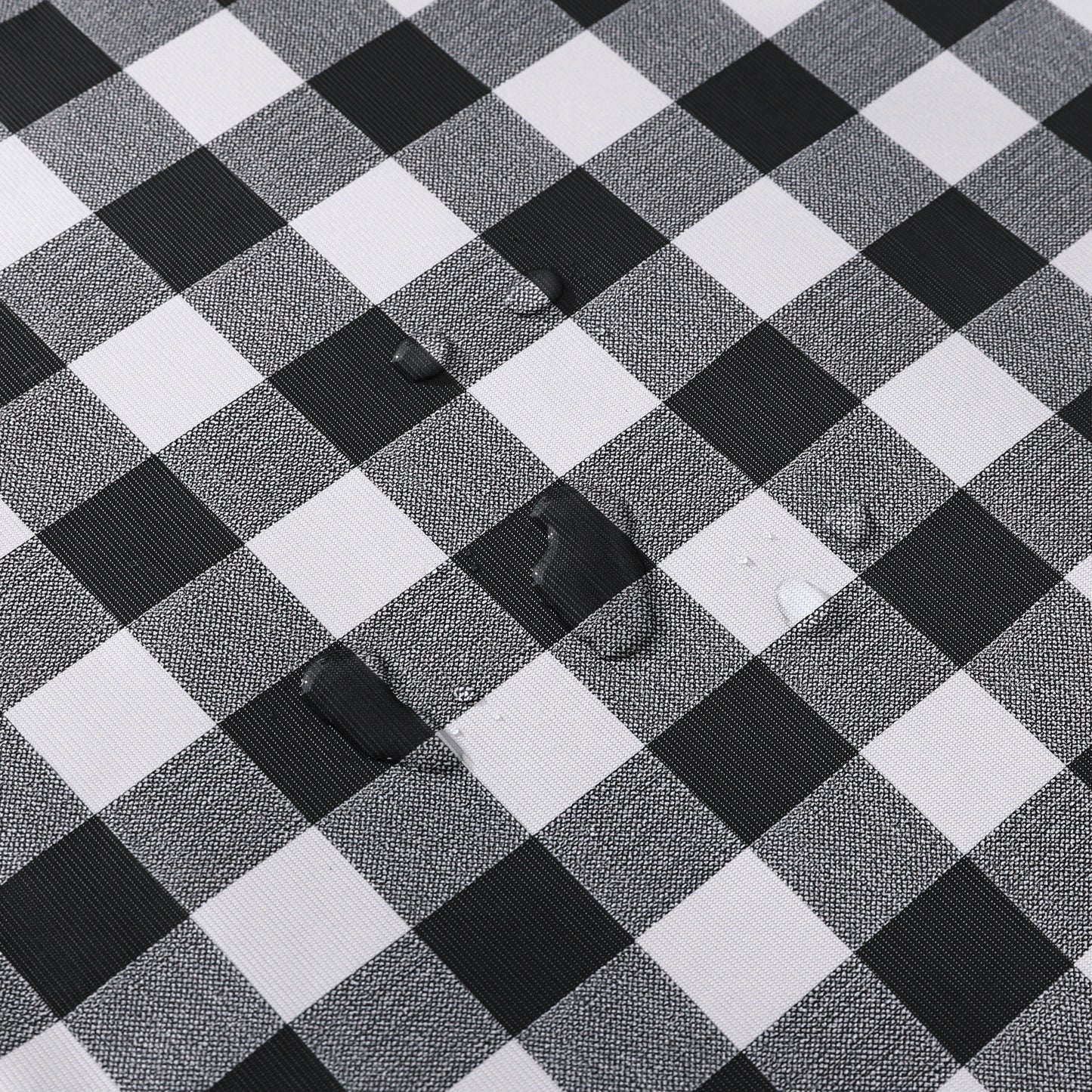PVC Waterproof and Oil Resistant Plaid Tablecloth in Black and White