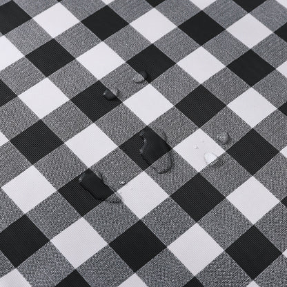 PVC Waterproof and Oil Resistant Plaid Tablecloth in Black and White