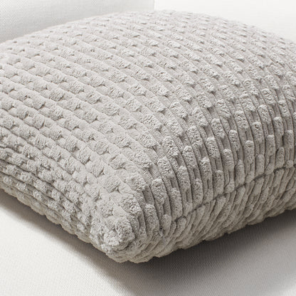 Soft Corduroy Chain-Link Textured Pillowcases in Grey