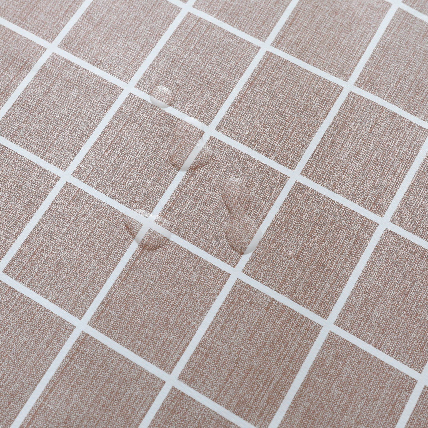 PVC Waterproof and Oil Resistant LargePlaid Tablecloth in Sand