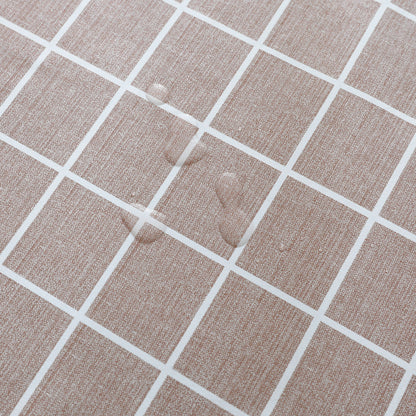 PVC Waterproof and Oil Resistant LargePlaid Tablecloth in Sand
