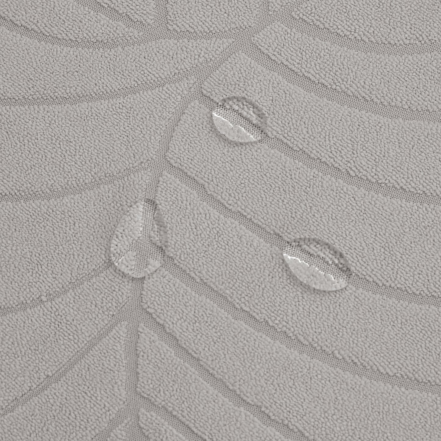 Polyester 100% Waterproof Leaf Pattern Chair Covers in Light Grey
