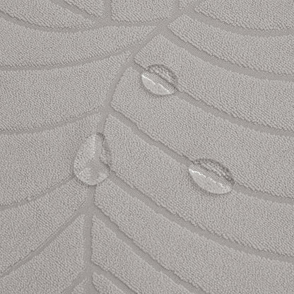 Polyester 100% Waterproof Leaf Pattern Chair Covers in Light Grey