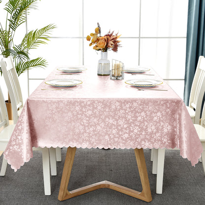 Polyurethane 100% Waterproof and Oil Resistant Chequered Tablecloth in Pink