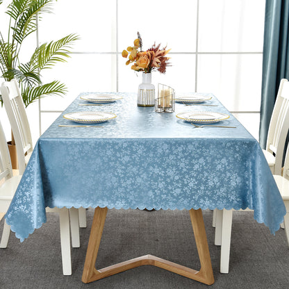 Polyurethane 100% Waterproof and Oil Resistant Chequered Tablecloth in Blue