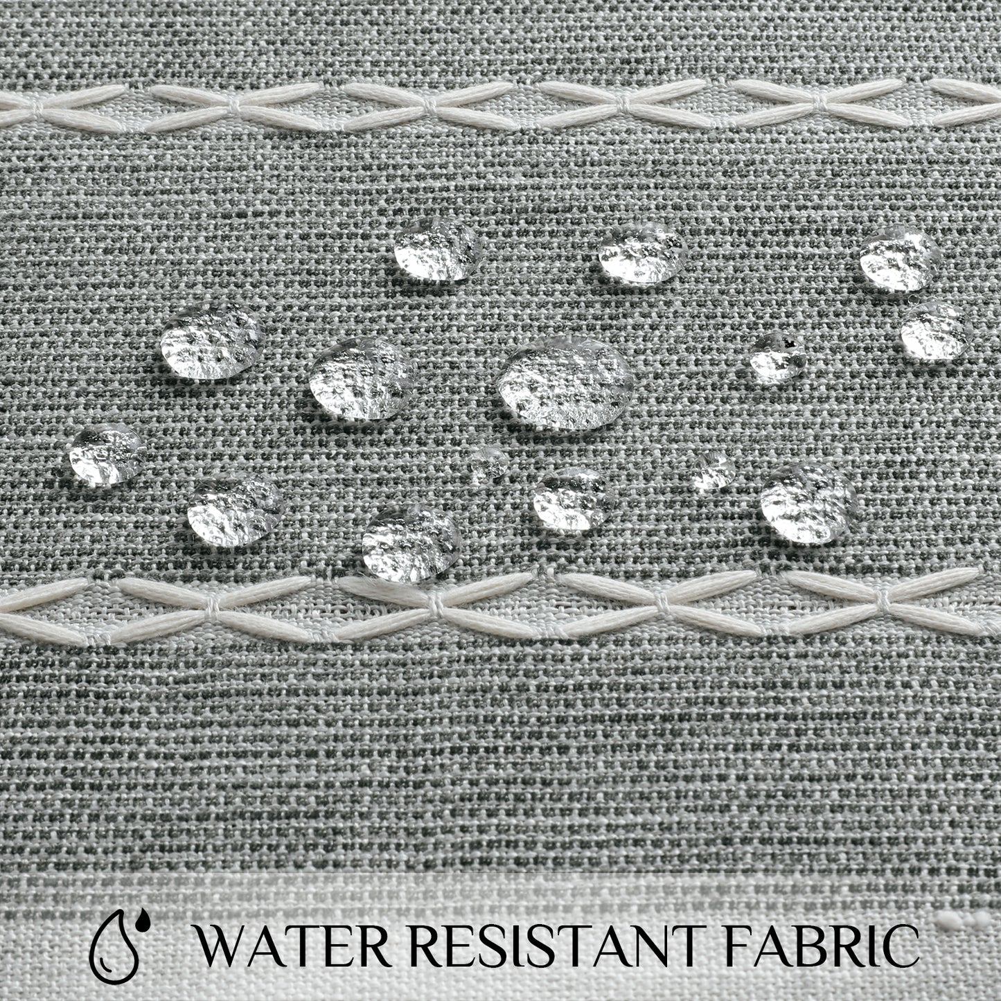 Wrinkle-Resistant and Waterproof Cotton Blend Tassel Tablecloth in Grey Lines