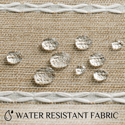 Wrinkle-Resistant and Waterproof Cotton Blend Tassel Tablecloth in Coffee Lines
