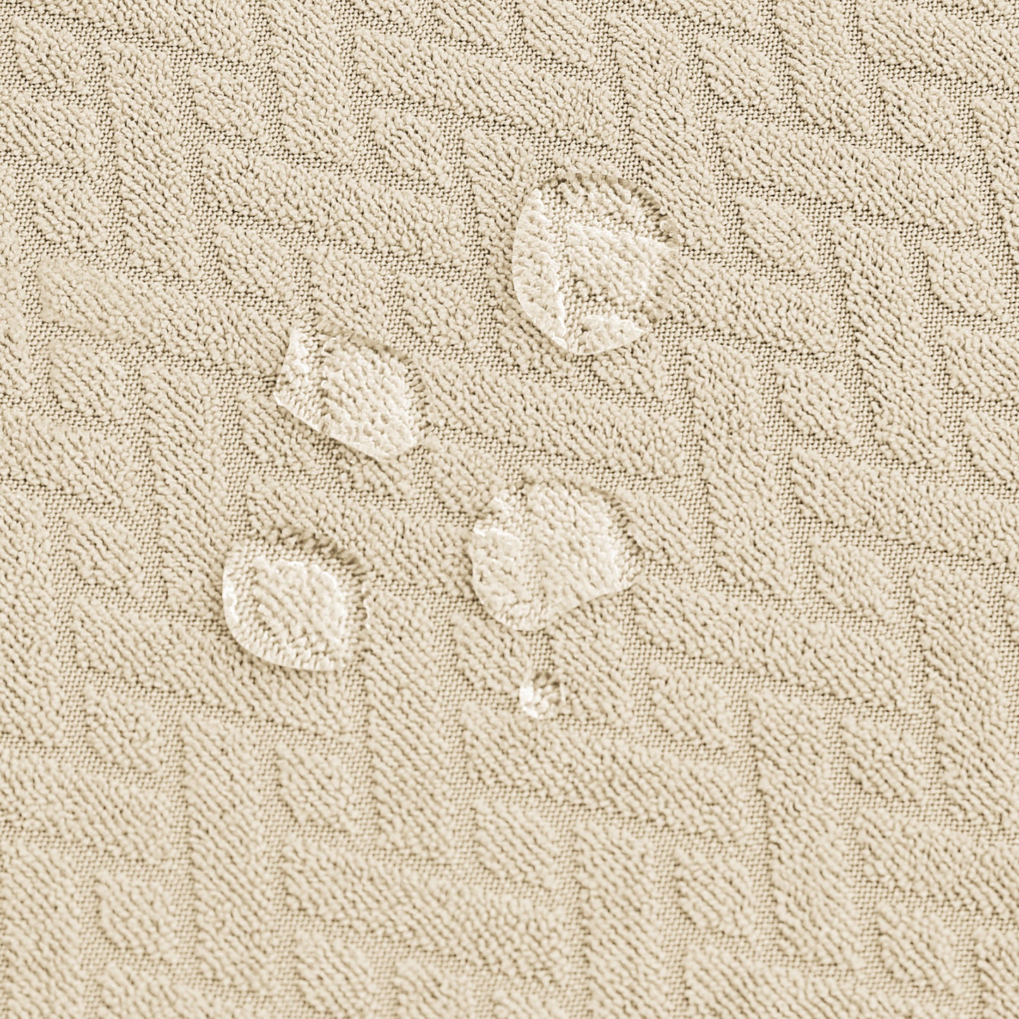Polyester 100% Waterproof Oblong Pattern Chair Covers in Beige