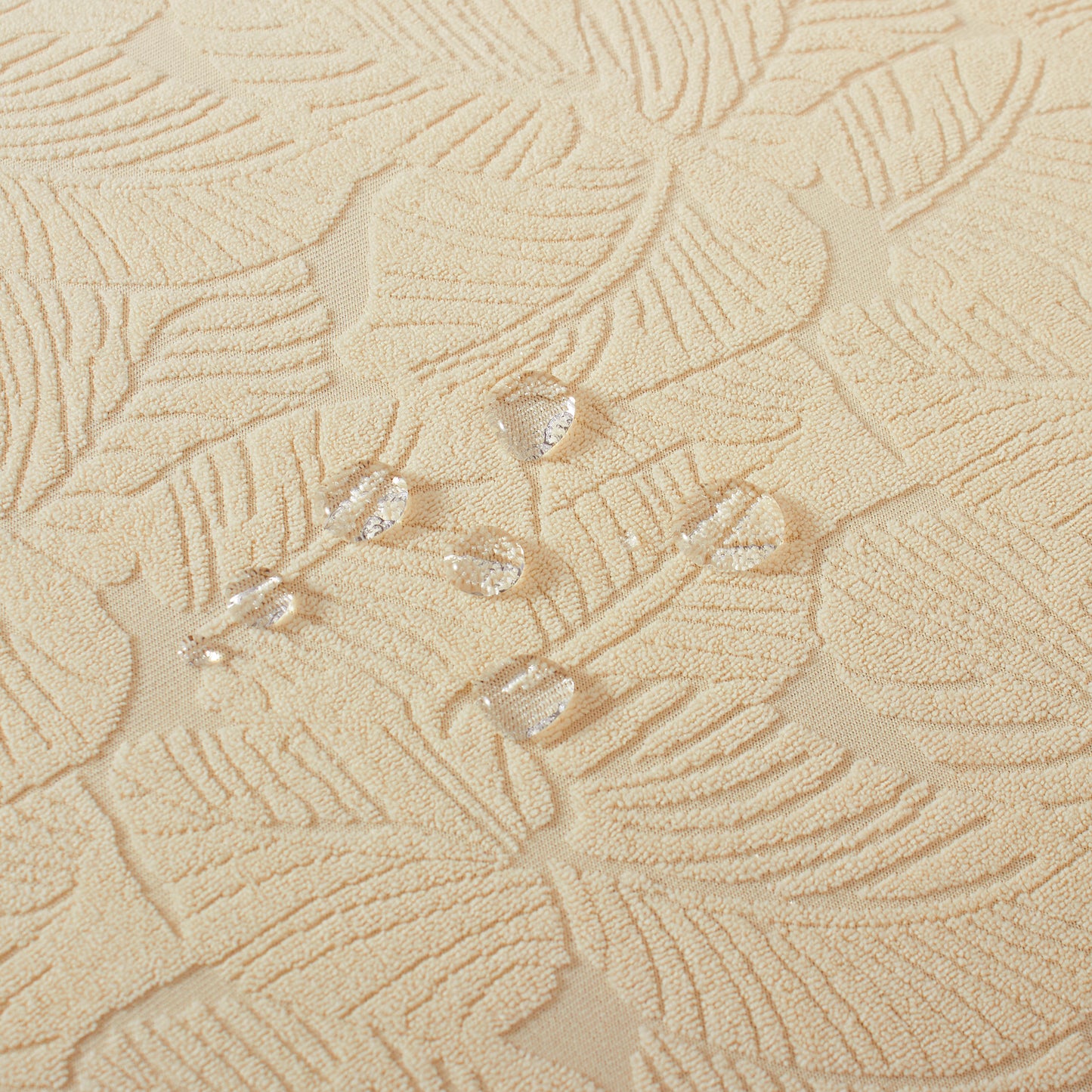 Polyester 100% Waterproof Leaves Pattern Chair Covers in Beige