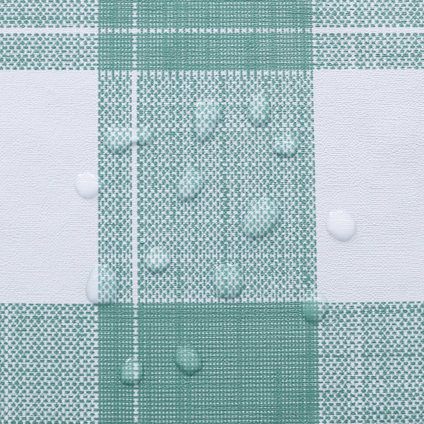 PVC Waterproof and Oil Resistant LargePlaid Tablecloth in Sage Green and White
