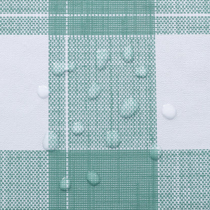 PVC Waterproof and Oil Resistant LargePlaid Tablecloth in Sage Green and White