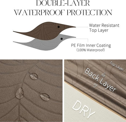 Polyester 100% Waterproof Leaf Pattern Chair Covers in Taupe