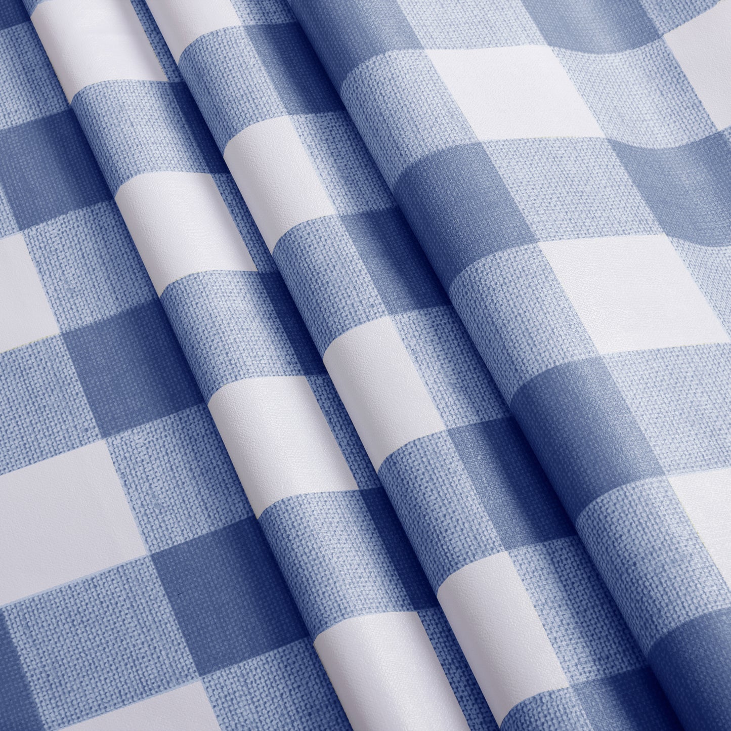 PVC Waterproof Plaid Wrap Plaid Tablecloth in White and Blue
